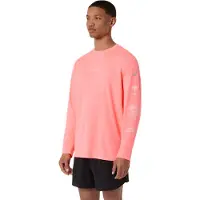 Asics Fujitrail Logo Ls Top - Coral - XL