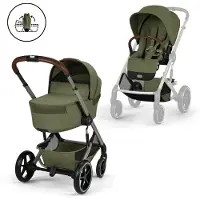Cybex Balios S Lux yhdistelmävaunut Moss Green, sis. taitettavan kopan