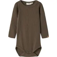 Name it Nbmgabo Bib Ls Slim Body Lil - Brown - 56