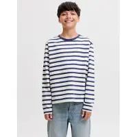 Jack & Jones Jornorrebro Stripe Tee Ls Crew Neck Jnr - Navy - 140