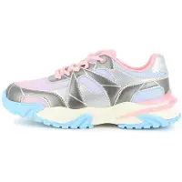 Billieblush for girl. U22476 Multicolor Mesh Sneakers (31), Flat, Laces, Velcro, Casual, children's fashion
