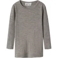 Name It Mini Nmnwax Wool Rib Ls Top Noos - Grey - 98