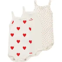 Petit Bateau Potkuhousut/body tulenpunainen / valkoinen