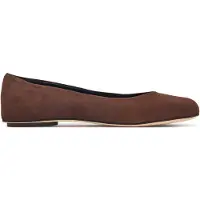 Weekend Max Mara for woman. 2625526054600 Brown Wkatodisuede Leather Ballet Flats (37), Split Leather, None, Casual, Classic