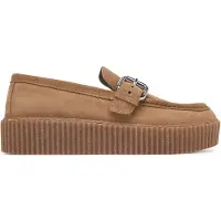 Weekend Max Mara for woman. 2625526114600 Brown Wkanavetta Leather Loafers (39), Flat, 1 to 3 cm, None, Casual
