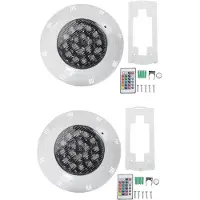 Jojomino 2X 7 Colors 24V 18W LED RGB Underwater Swimming Pool Bright Light /Remote Control