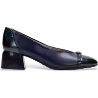 Hispanitas for woman. BHI264922 Marine Leather Varsovia Shoes (37), 1 to 3 cm, Buckle, Casual, Navy