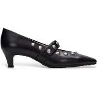 Hispanitas for woman. HI265002 Black Vienna leather shoes (39), 3 to 5 cm, None, Classic