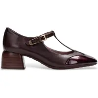 Hispanitas for woman. BHI265094 Burgundy Varsovia leather shoes (37), 1 to 3 cm, Buckle, Casual, Maroon