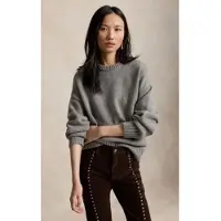 Ralph Lauren for woman. 211B17753002 Gray wool sweater with round neck (XL), Casual, Grey, Long sleeve