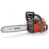 Vevor -bensiinimoottorisaha 457,2 mm 52CC 2 kW 2-tahtimoottorilla, bensiinimoottorisaha puun kaatamiseen, puiden karsintaan ja maanraivaukseen, kaasulla synkronoitu rikastin, moottorisaha luistamattoma