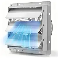 Vevor 312 mm:n suljinpoistotuuletin, seinään asennettava, 1250 CFM:n automaattiset säleiköt, tukeva teräskotelo, hiljainen, vaihtovirtamoottori, ilmanvaihto ja jäähdytys ullakolle, autotalliin, ladoll