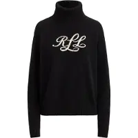 Ralph Lauren Logo Cashmere Turtleneck Sweater - Black - L