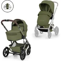 Cybex Talos S Lux yhdistelmävaunut kokoontaittuvalla vaunukopalla, Moss Green