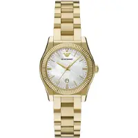 Emporio Armani Analoginen kello kulta / helmenvalkoinen