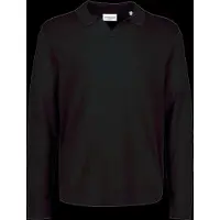 Lindbergh Soft Viscose Blend V-Neck Polo - Black - M