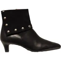 Hispanitas for woman. HI265062 Black Vienna leather ankle boots (39), 1 to 3 cm, Zip, Casual