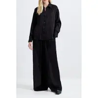 French Connection Terry Crinkle Top - Black - L