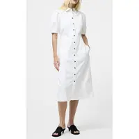 French Connection Chambray Button Through Dress - White - 36