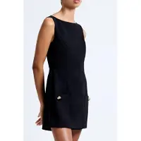 French Connection Azra Twill Wrap Dress - Black - 38