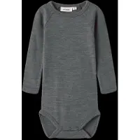 Lil´ Atelier Nbnnester Wool Ls Slim Body Lil - Grey - 74