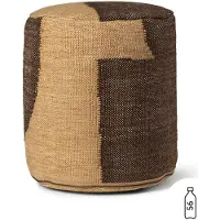 Ferm Living Forene cylinder pouf istuinrahi Ø38x42 cm Tan-Chocolate