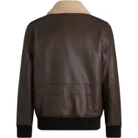 HUGO for man. 50567431 Brown Lorano leather jacket (XL), Classic