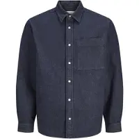 Jack & Jones Jorfrederiksberg Washed Denim Ls - Navy - M