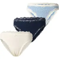 Lindex 3-Pack Thong With Lace Details - Blue - L