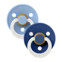 BIBS Pacifier Colour Latex Sky Blue Glow/Cornflower Glow Size 1 2