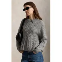 Ralph Lauren for woman. 211B17744003 End of section Grey peplum wool and cashmere sweater (S), Casual, Long sleeve