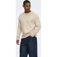 Only & Sons Onsloui Ls Structure Crew Reg Noos - Cream - XL