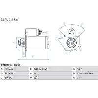 Bosch Starttimoottori, käynnistin 0 986 023 120
