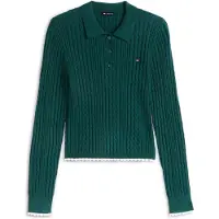Tommy Hilfiger Tjw Micro Cable Polo Sweater - Green - L