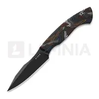 Kizer Cutlery Hissbite 1109A1, Black CPM 3V, Damascus Pattern G10, fixed knife, Boris Bairov design