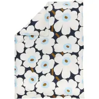 Marimekko Unikko pussilakana 150x210 cm Blueberry-off white-cold blue