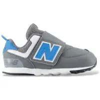 New Balance unisex for kids. I574V2_KL 574 NEWB Hook & Loop leather trainers, grey (18.5), Flat, Velcro, Sport, children's fashion
