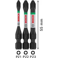 Bosch Kärkisarja iskevälle ruuvinvääntimelle PRO; PZ1; PZ2; PZ3; 55 mm; 3 kpl.