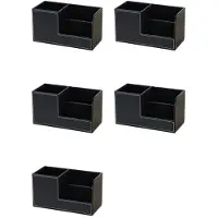 Typecat 5X Leather Desk Organizer,Office Supplies Holder Desktop Stationery Storage Box for Business Card, Pen, Pencil,Remote A