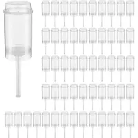 Typecat 80Pcs Food Pusher Round Shaped Push-Pops Cake Cup with Lid Cake Push Pops Containers Cakepop Round Plastic Container