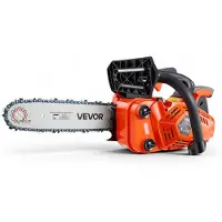 Vevor -bensiinimoottorisaha, 304,8 mm, 25,4 cm³, 0,75 kW, 2-tahtimoottori, puunkaatoon, puiden karsintaan ja maanraivaukseen, kaasulla synkronoitu rikastin, sähkömoottorisaha luistamattomalla kahvalla