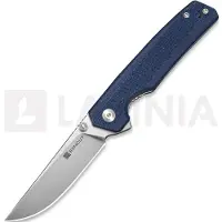 SENCUT Stria, Milled Blue Canvas Micarta, Satin