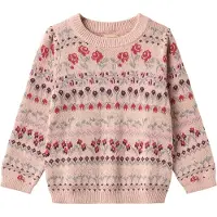 Wheat Jacquard Pullover Mikmak - Pink - 98