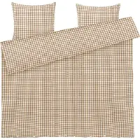 Juna Bæk&Bølge Påslakanset 220X220 Cm Karamell/Offwhite Se - Beige - 220X220CM