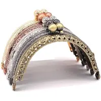 SEM 5-osainen metallilompakko Kiss Clasp -lukko DIY-kolikkolaukku, 3,3 tuumaa / 8,5 cm