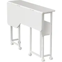 Macleans FOLDING DESK / TABLE, WHITE, MOBILE, 100X73CM, MAX. 50KG, CORNER, L-SHAPED, MC-126 L/W
