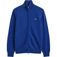 Gant Cotton Knit Zip Cardigan - Blue - XXL