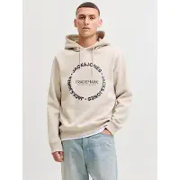 Jack & Jones Collegepaita 'JJBENSON' beige / tummansininen