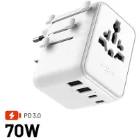 FIXED Matkalaturi USB-C/-A 70W EU/UK/USA/AUS