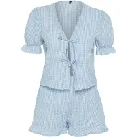 Trendyol Pyjamashortsit vaaleansininen / offwhite